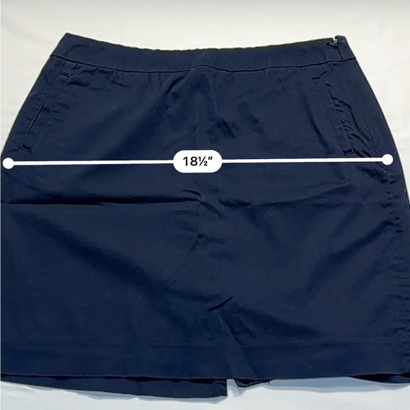 LLBean favorite fit cotton skirt two front pocket side zipper petite size 8 - Picture 4 of 9
